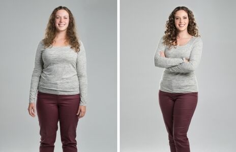 Avant et après un régime protéique